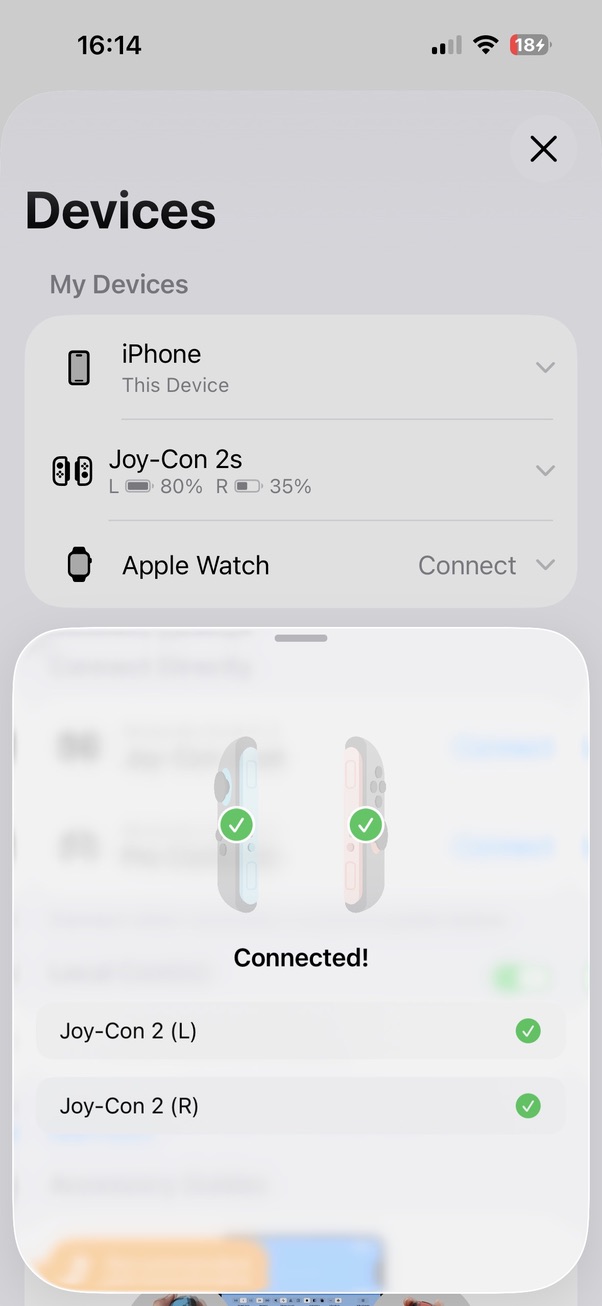 EMDR app interface connected