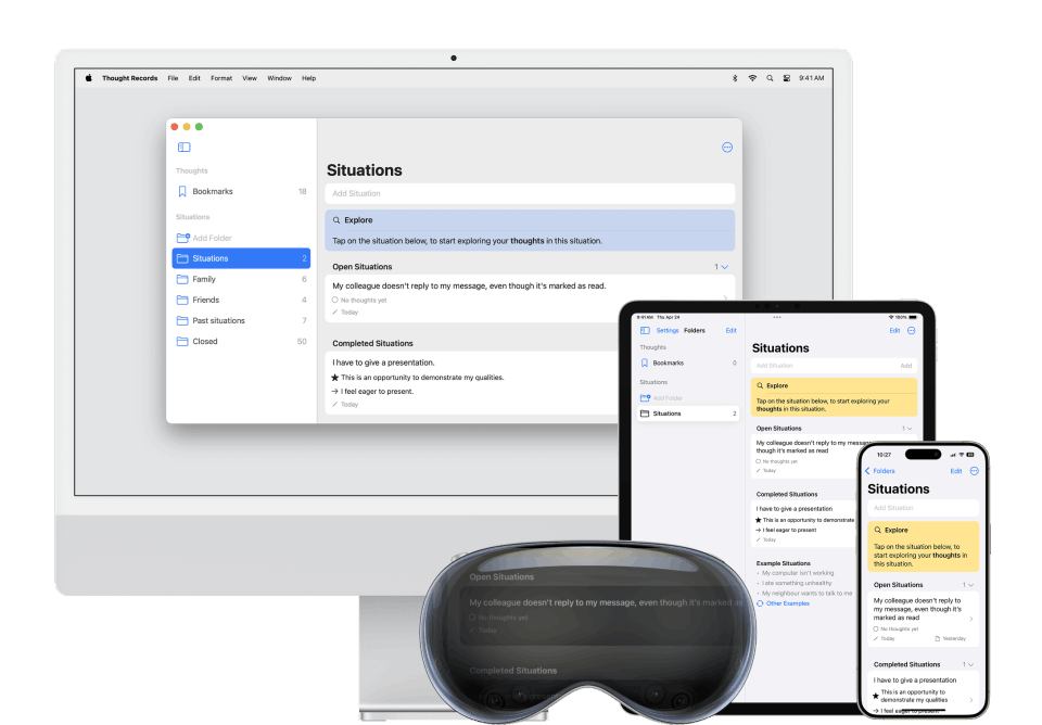 The Thought Records app on every supported platform