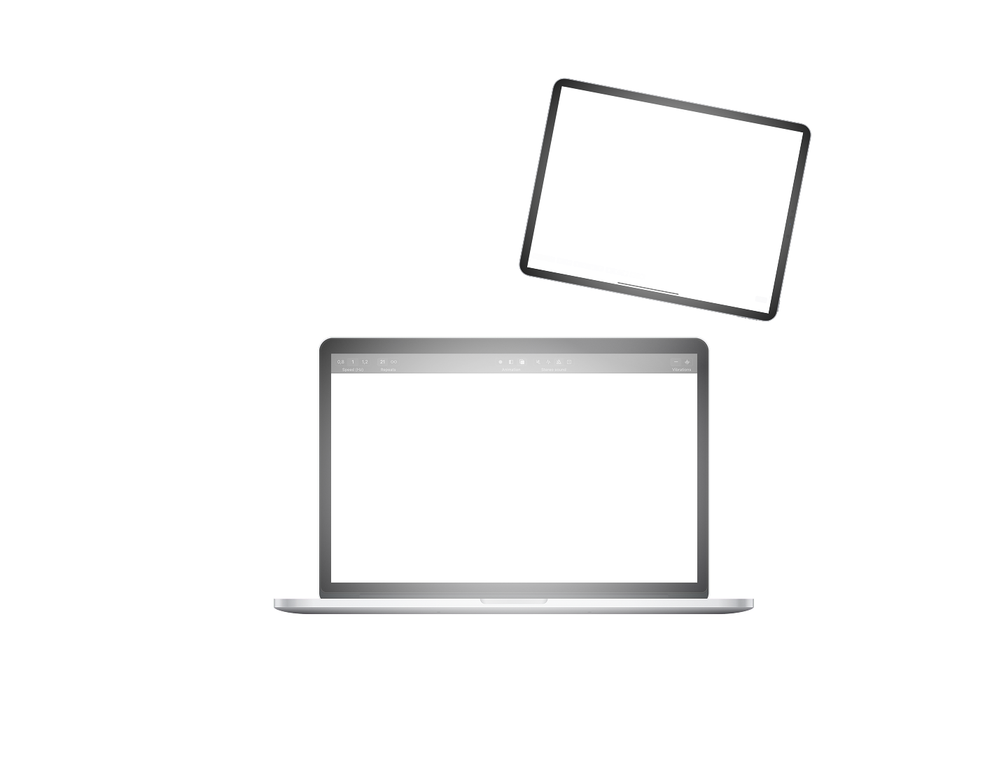 MacBook and iPad displaying bright screens